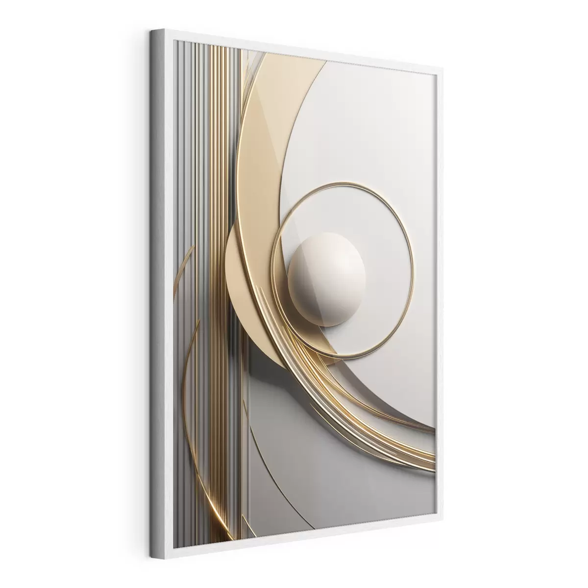 Poster Goldene Spirale und Perle f49498