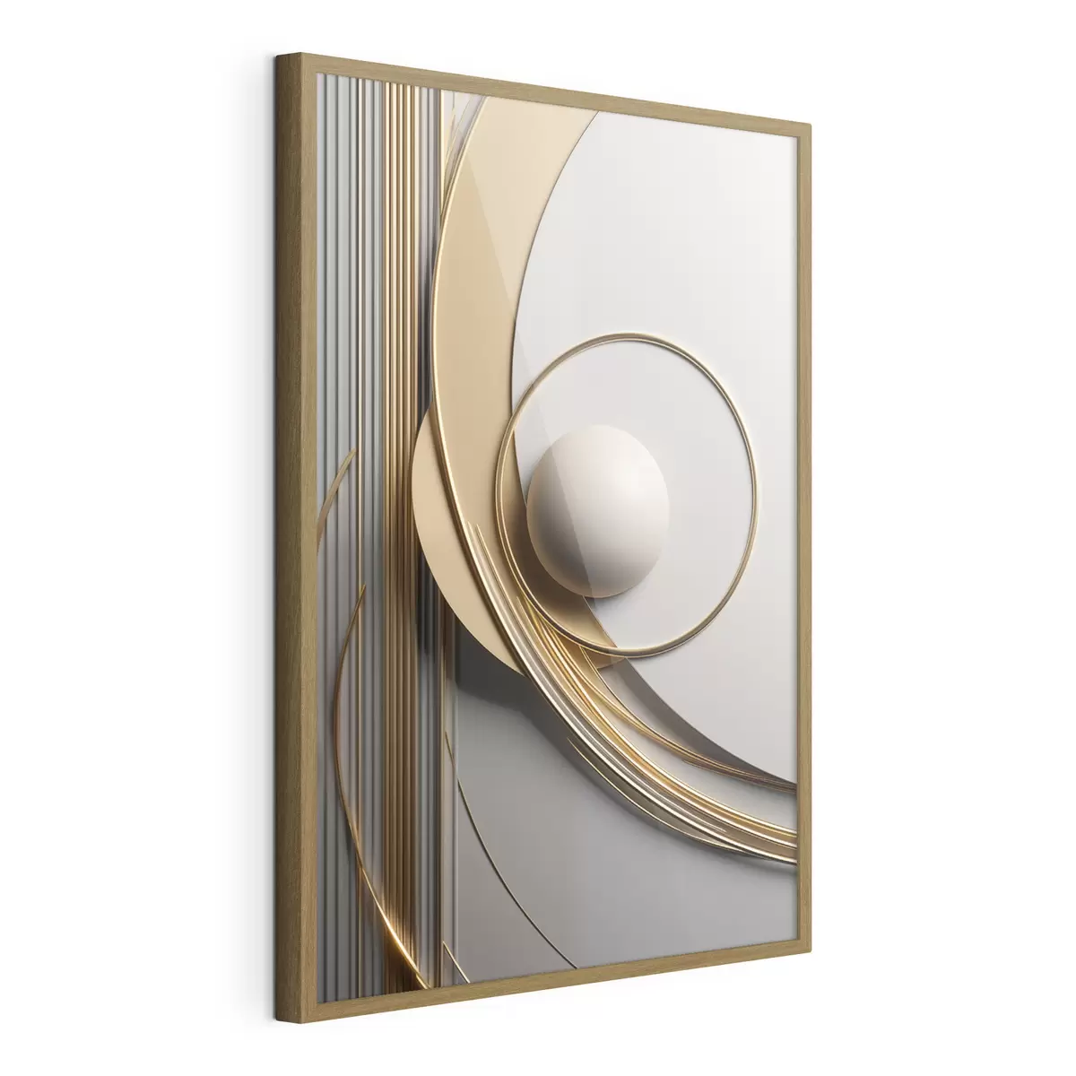 Poster Goldene Spirale und Perle f49498
