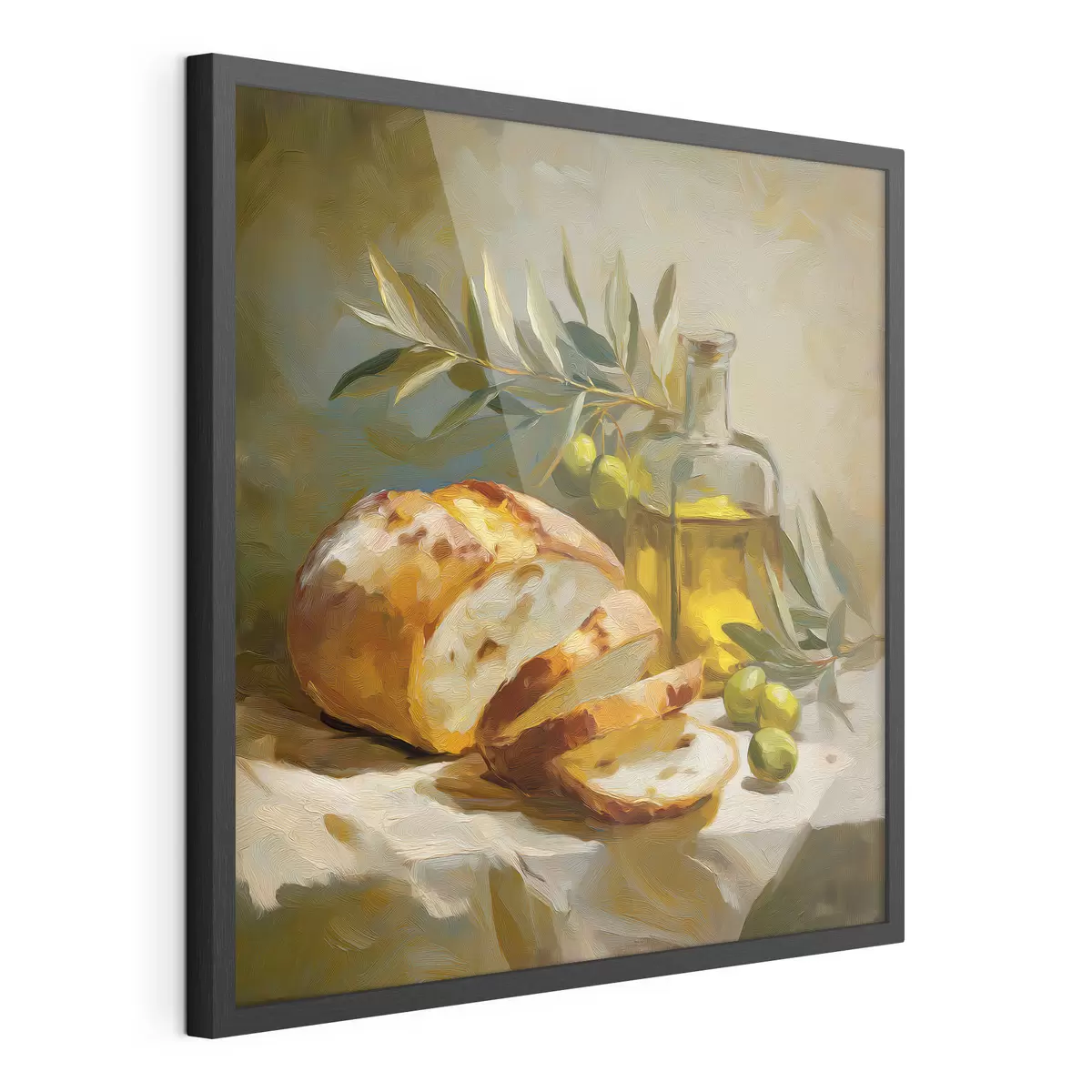 Poster Brot und Olivenöl f49529