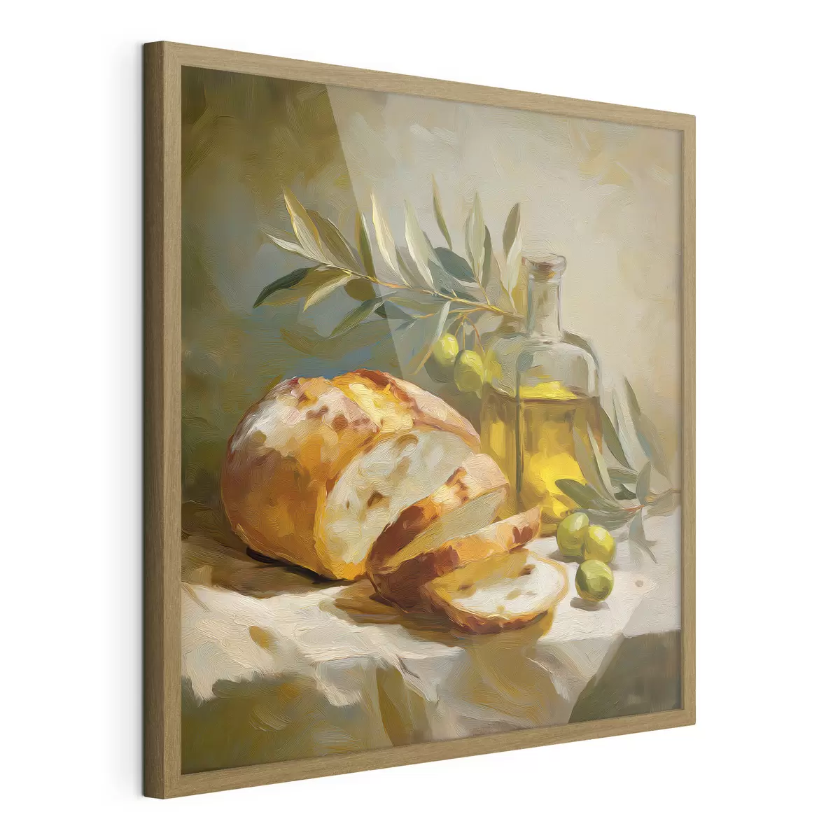 Poster Brot und Olivenöl f49529