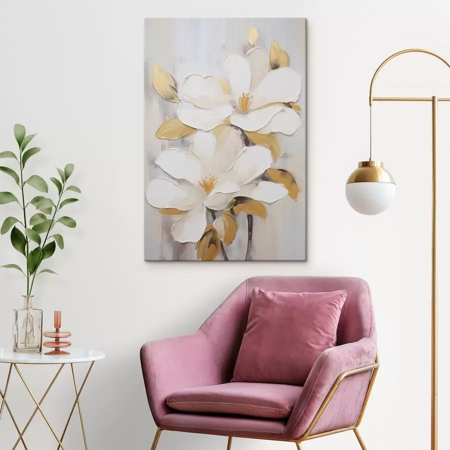 Fototapete Stilisierte Blumen, gemalt im Stil eines Gemäldes s49502