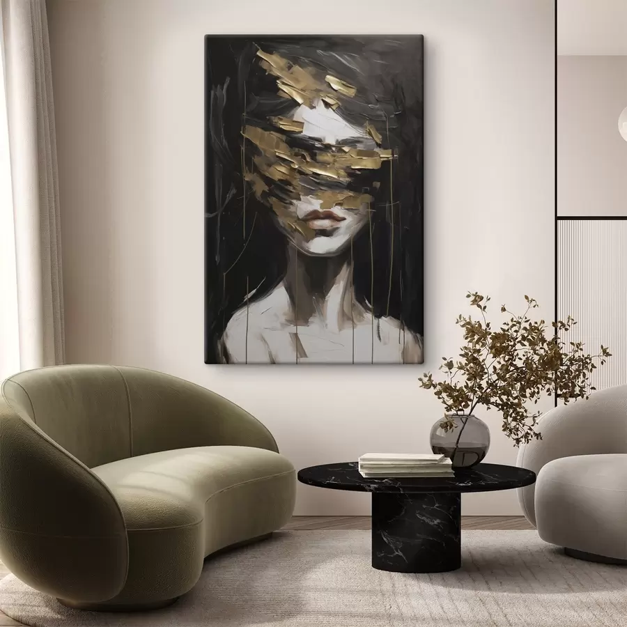 Fototapete Abstrakte weibliche Porträtimitation einer Malerei s49506