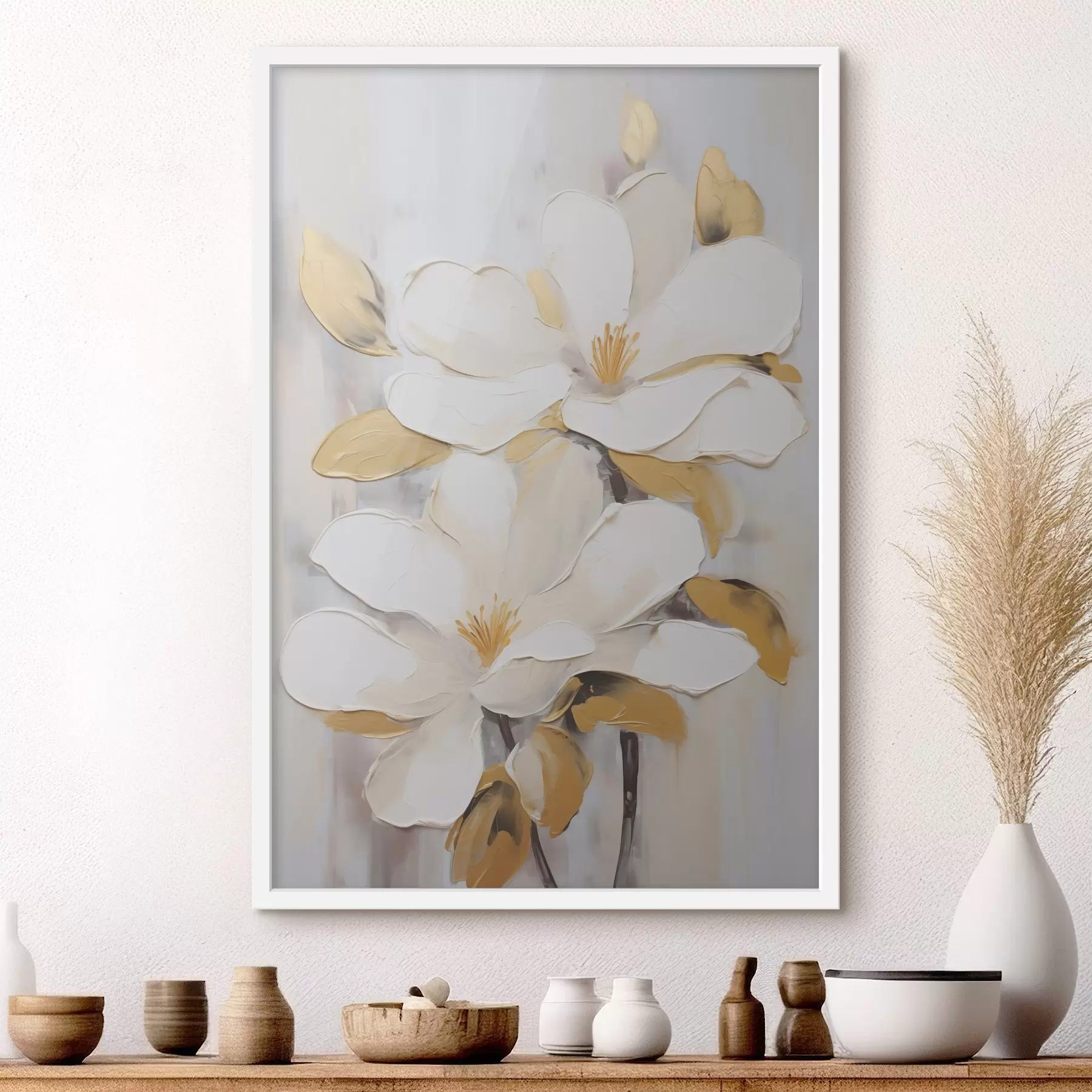 Fototapete Stilisierte Blumen, gemalt im Stil eines Gemäldes f49502