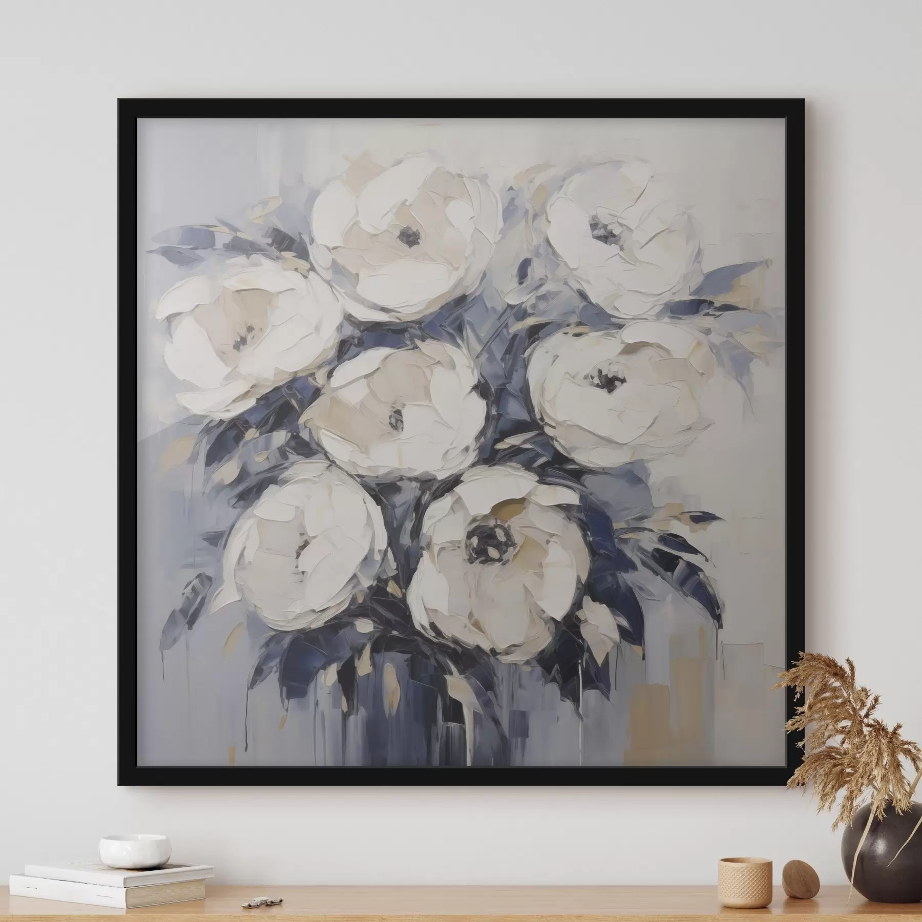 Fototapete Stilisierte Rosen – Imitation eines Gemäldes f49504