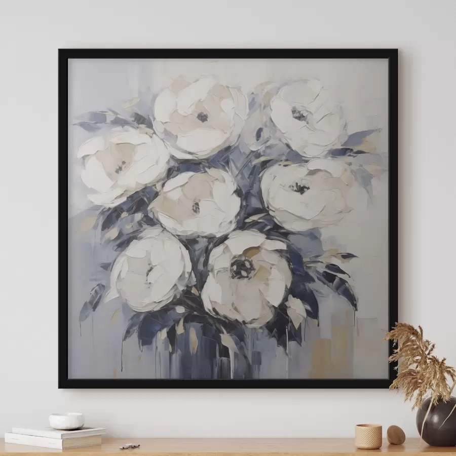 Fototapete Stilisierte Rosen – Imitation eines Gemäldes f49504
