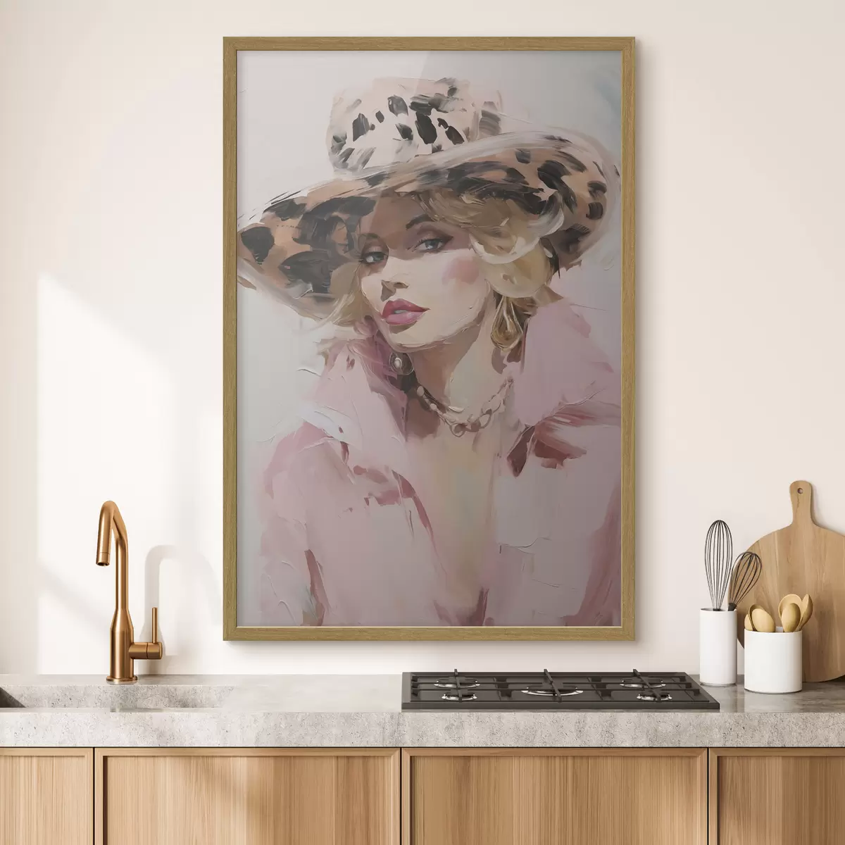 Poster Nachbildung eines Gemäldes: Frau mit Hut f49508