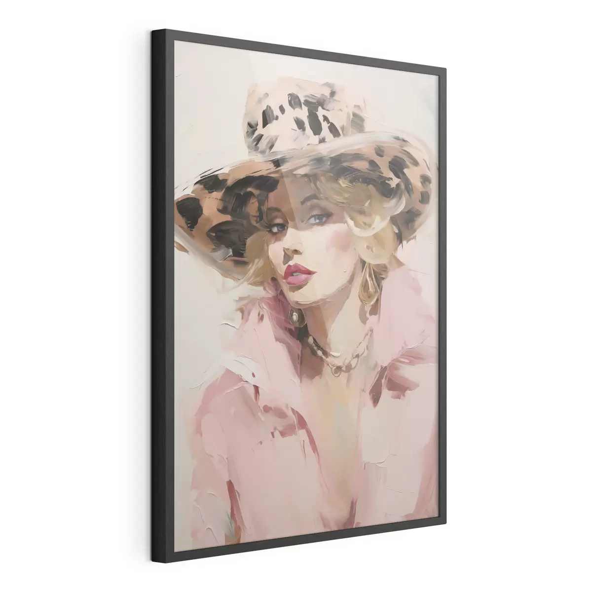 Poster Nachbildung eines Gemäldes: Frau mit Hut f49508
