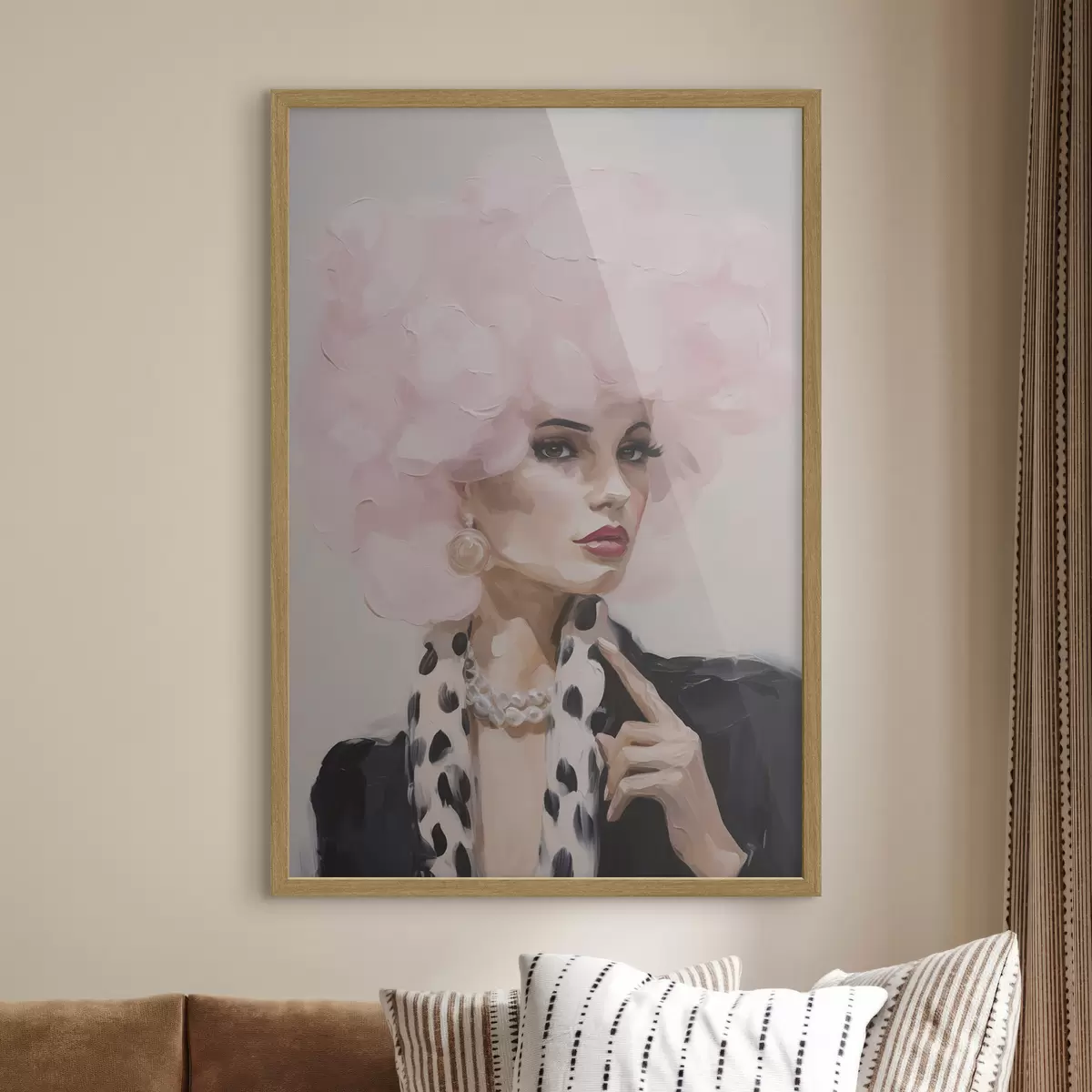 Poster Gemälde einer stilvollen Frau f49509