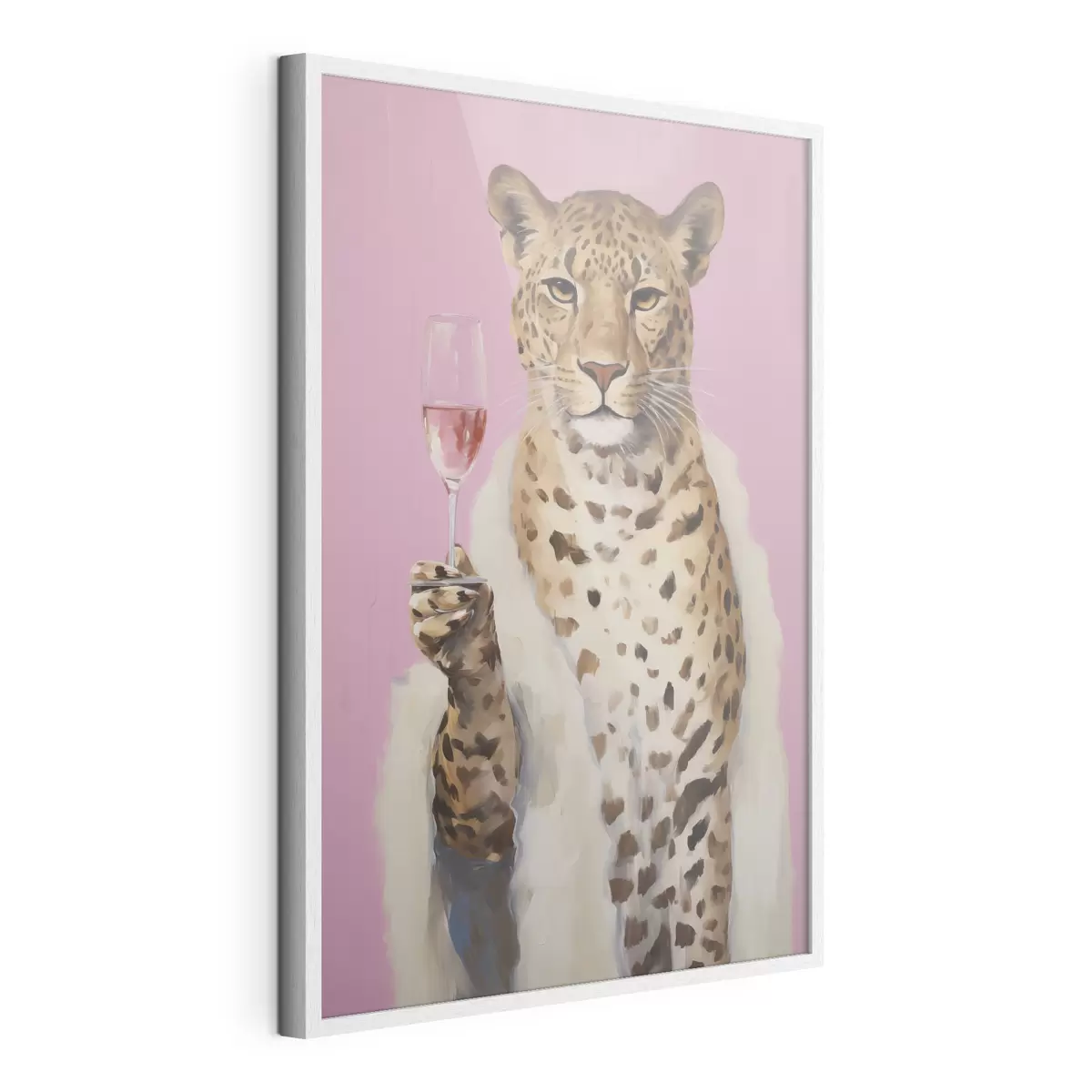 Poster Leopard mit einem Gemälde in Glasimitat f49510
