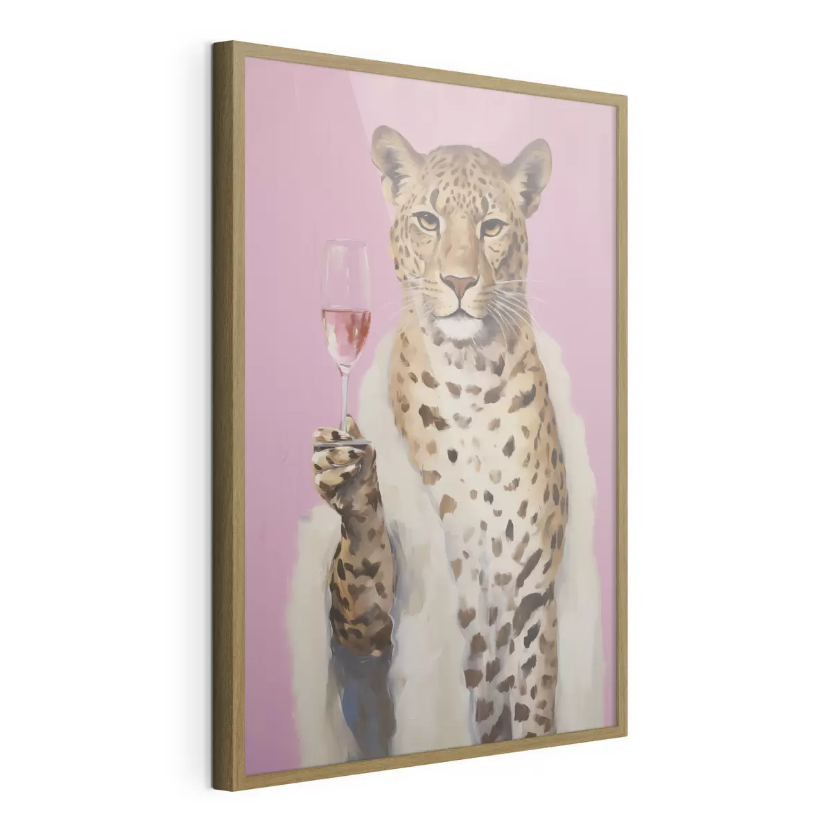 Poster Leopard mit einem Gemälde in Glasimitat f49510