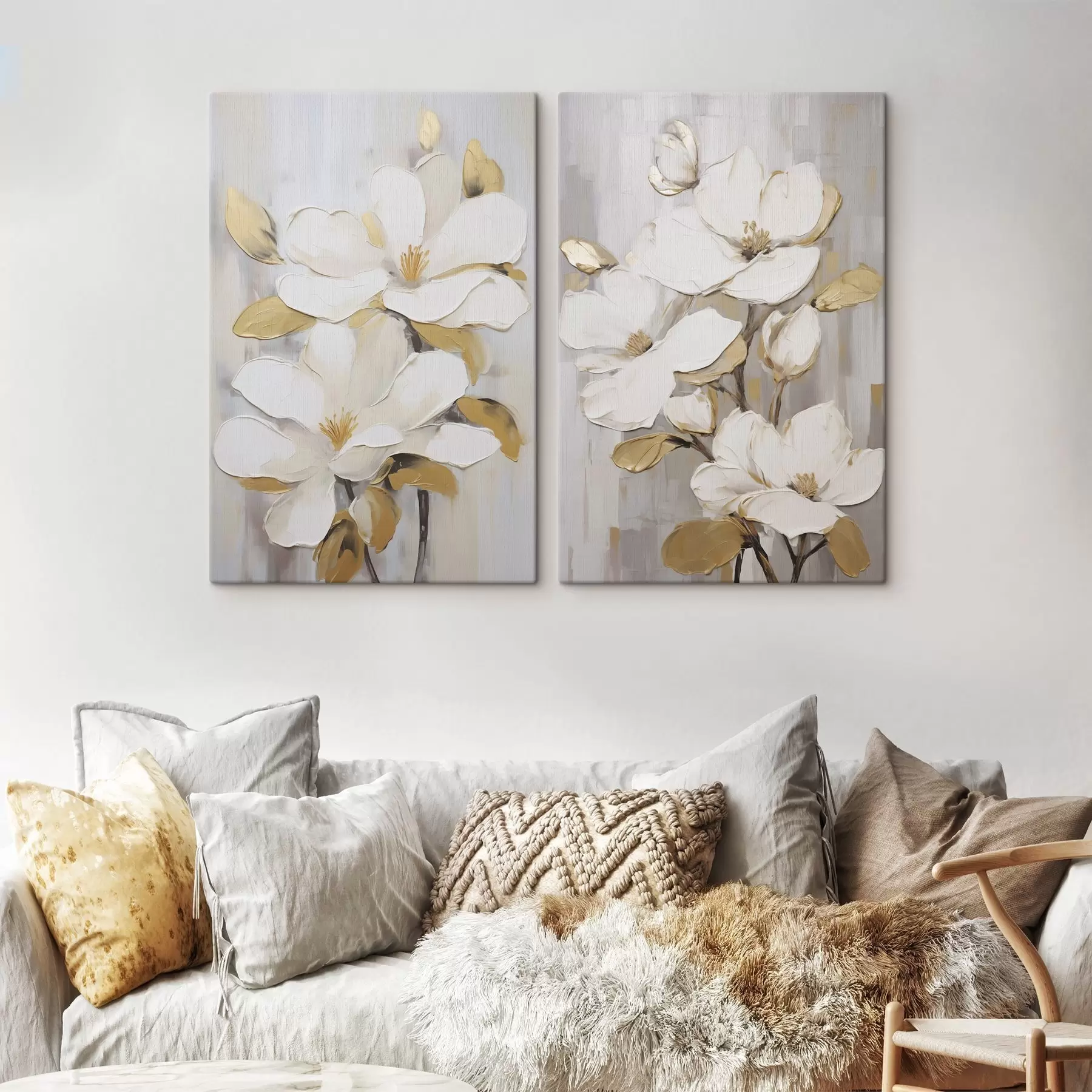 Fototapete Stilisierte Blumen, gemalt im Stil eines Gemäldes m30592