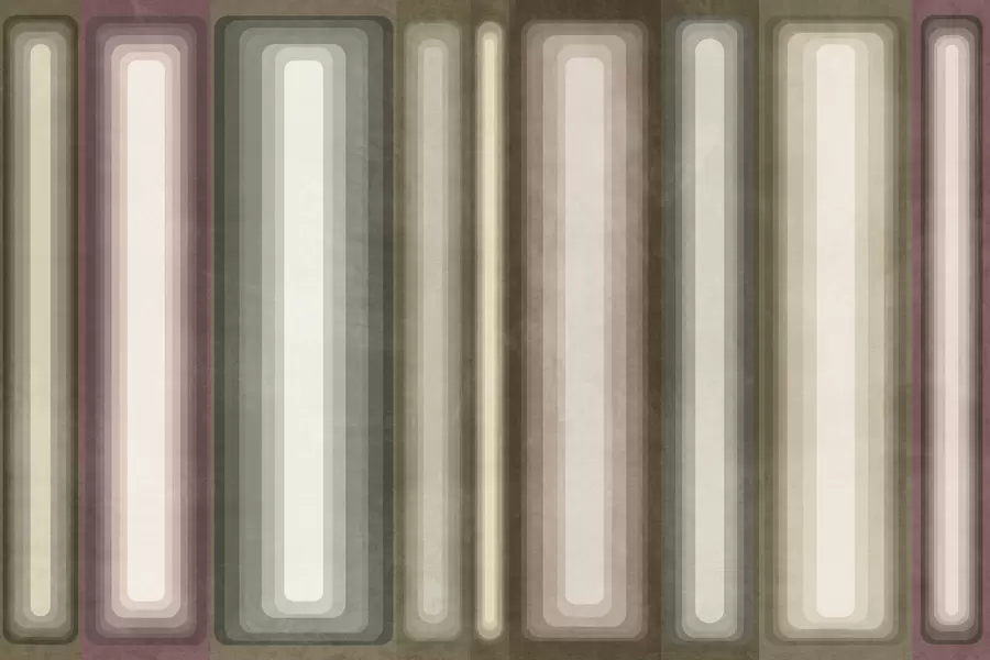 Fototapete Strukturierte, abstrakte, vertikal angeordnete, abgerundete Rechtecke in gedämpften Braun-, Beige- und Hellrosa-Tönen w09905