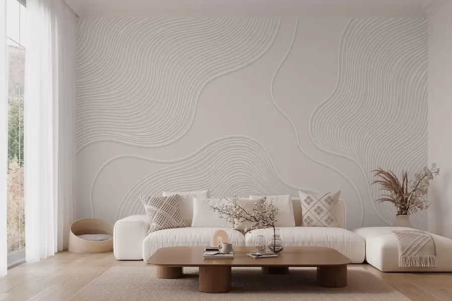Fototapete Abstraktes Relief mit fließenden Wellenlinien w05689