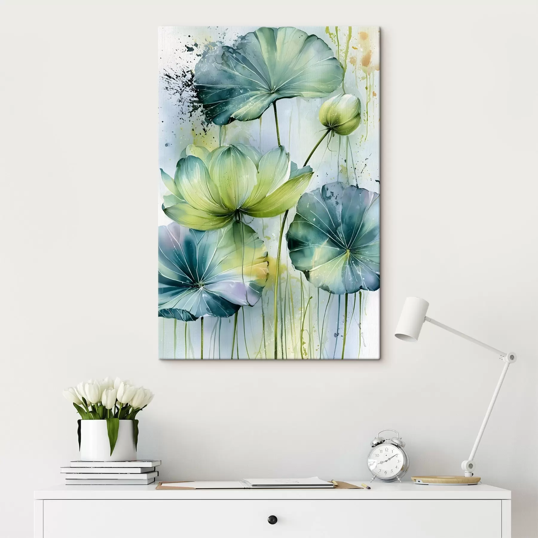 Fototapete Lilien im Aquarellstil s49563