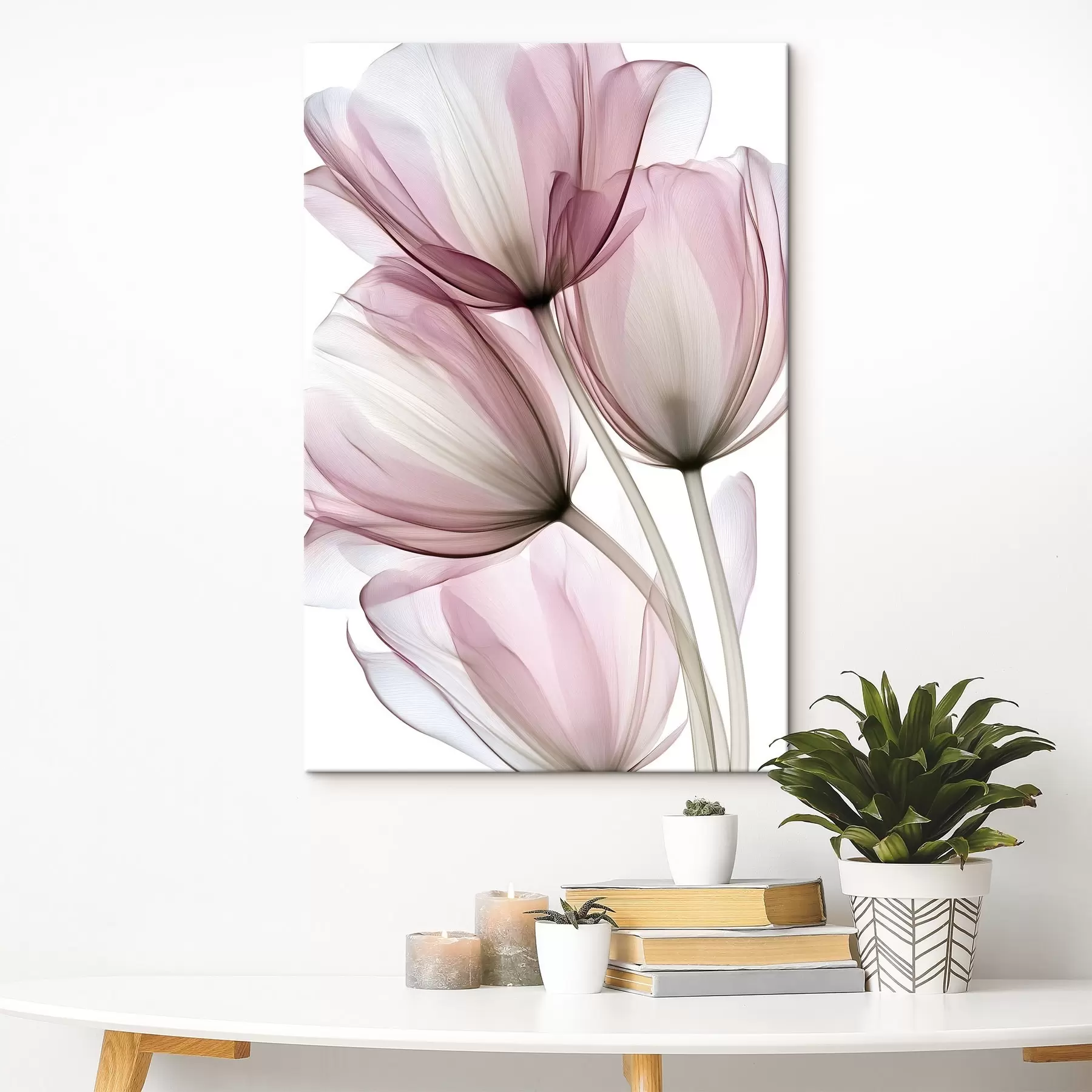 Fototapete elegante, halbtransparente Tulpen s49565