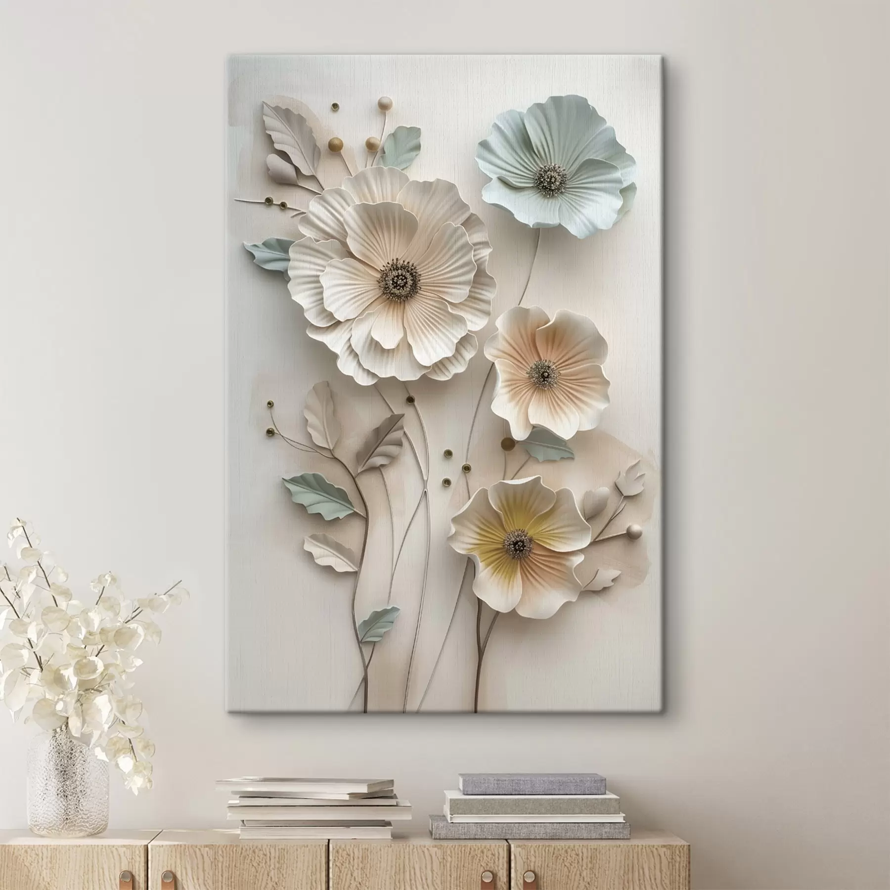 Fototapete ein Blumenarrangement mit dreidimensionaler Wirkung s49568