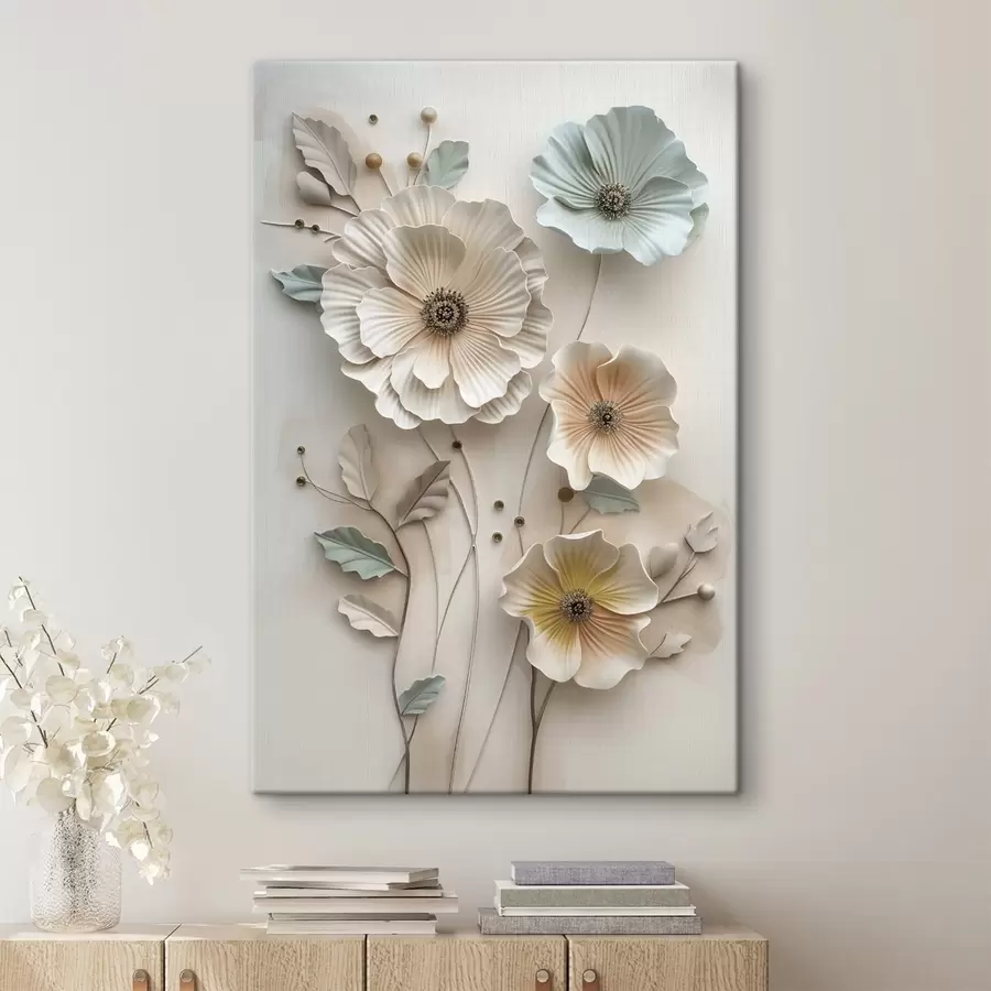 Fototapete ein Blumenarrangement mit dreidimensionaler Wirkung s49568