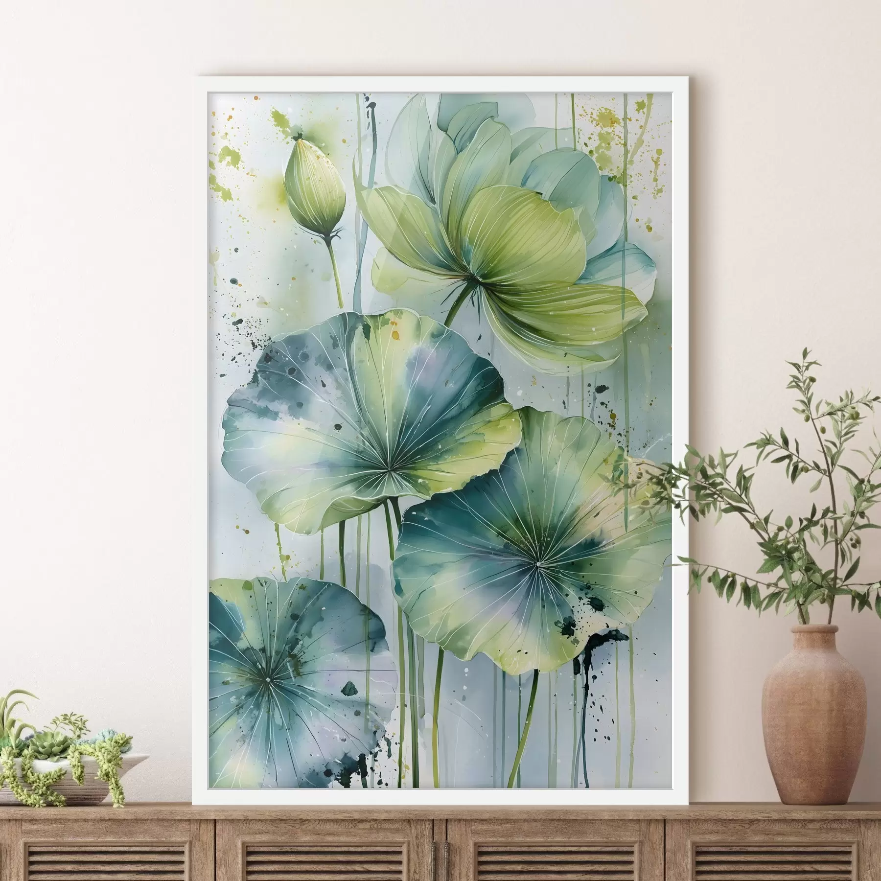 Fototapete Lilien im Aquarellstil f49562
