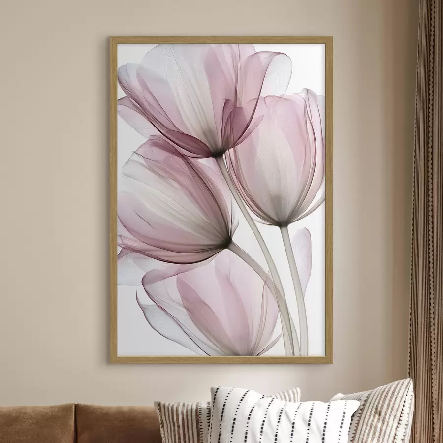 Fototapete elegante, halbtransparente Tulpen f49565