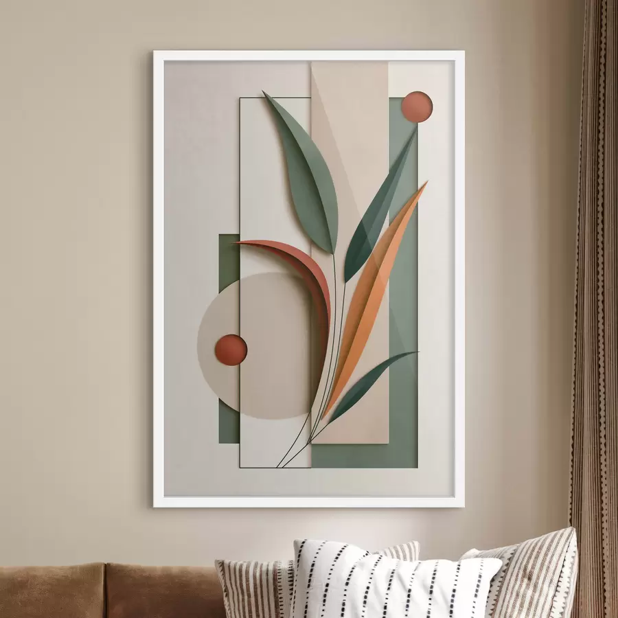 Fototapete Geometrische botanische Komposition f49417