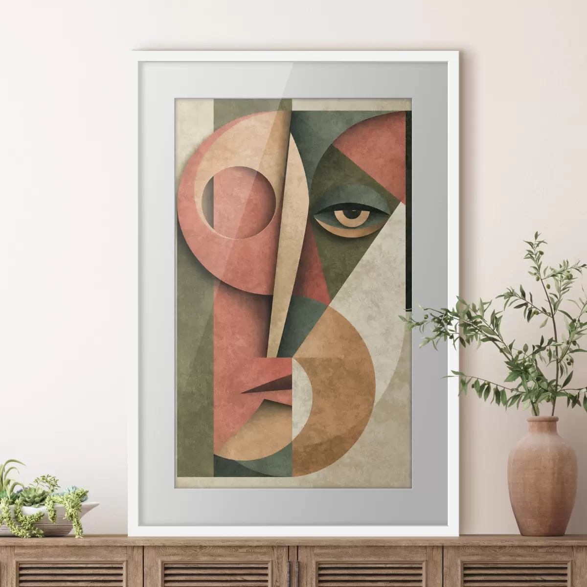 Poster Kubistische Darstellung eines Gesichts f49419
