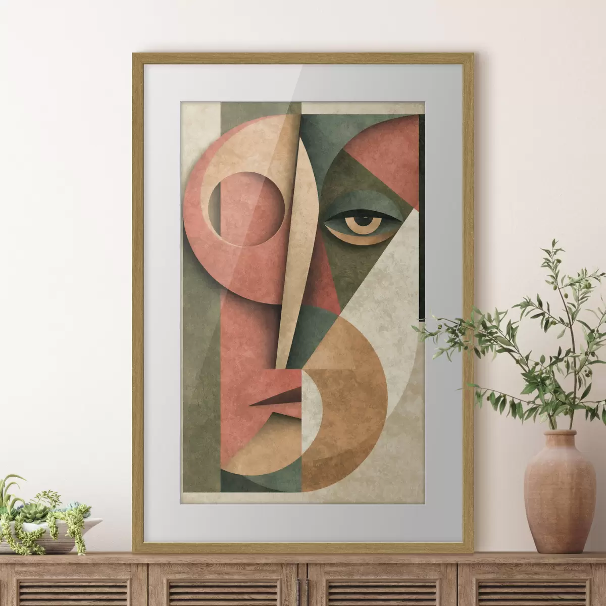 Poster Kubistische Darstellung eines Gesichts f49419