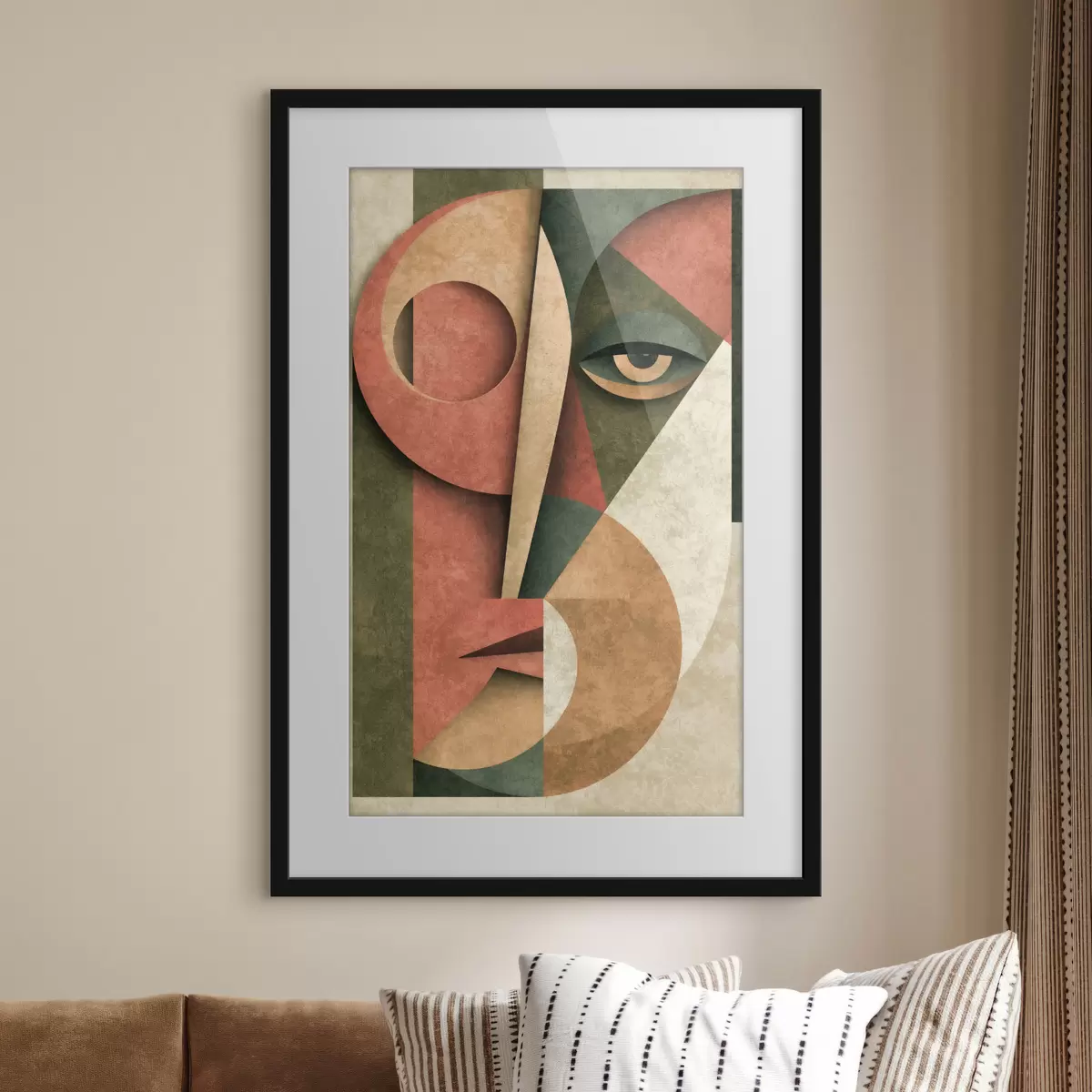 Poster Kubistische Darstellung eines Gesichts f49419