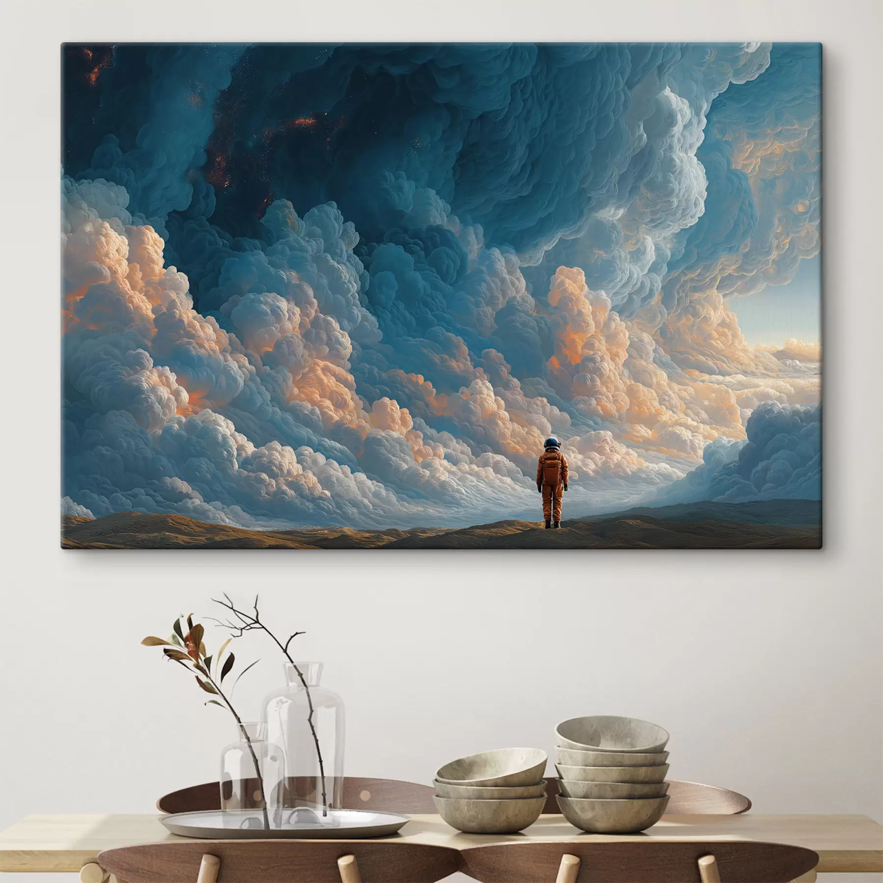 Fototapete Wolken und Astronaut s49635