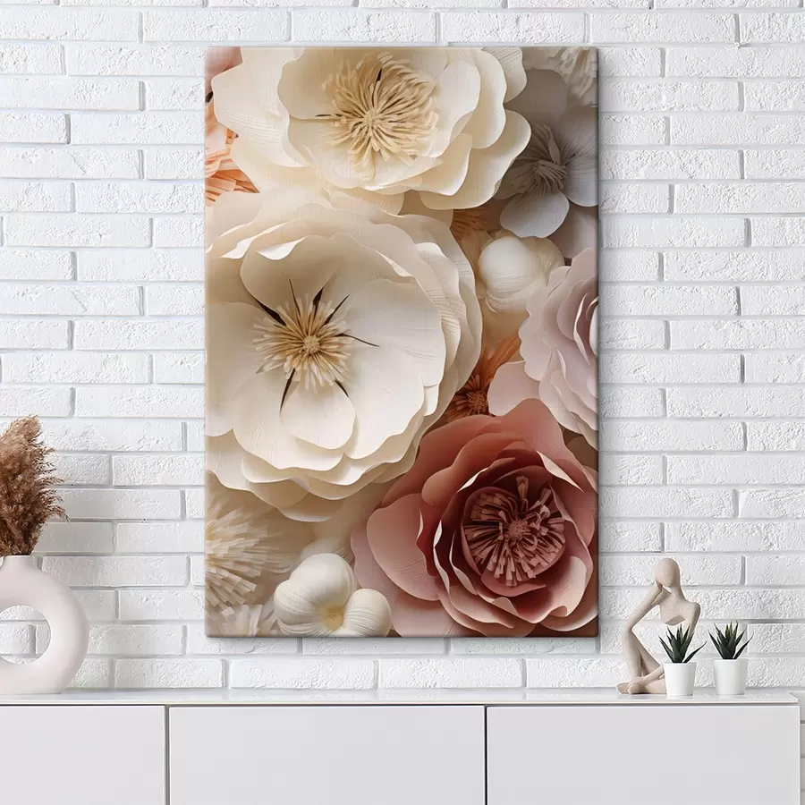 Fototapete Beigefarbene Rosen im modernen Stil s49374