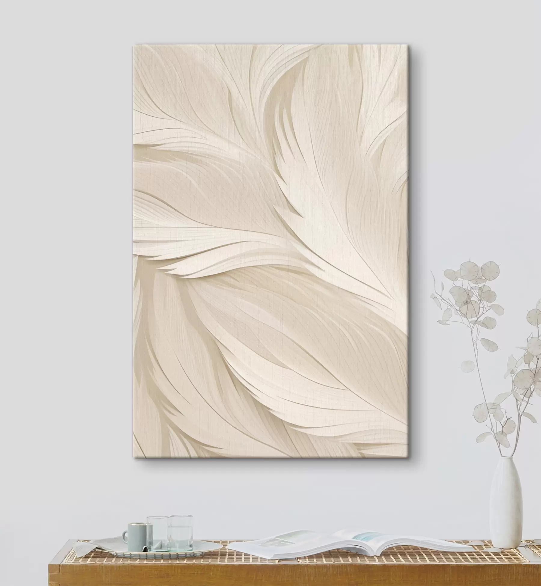 Fototapete Volumetrische Abstraktion – Beige Linien s49383