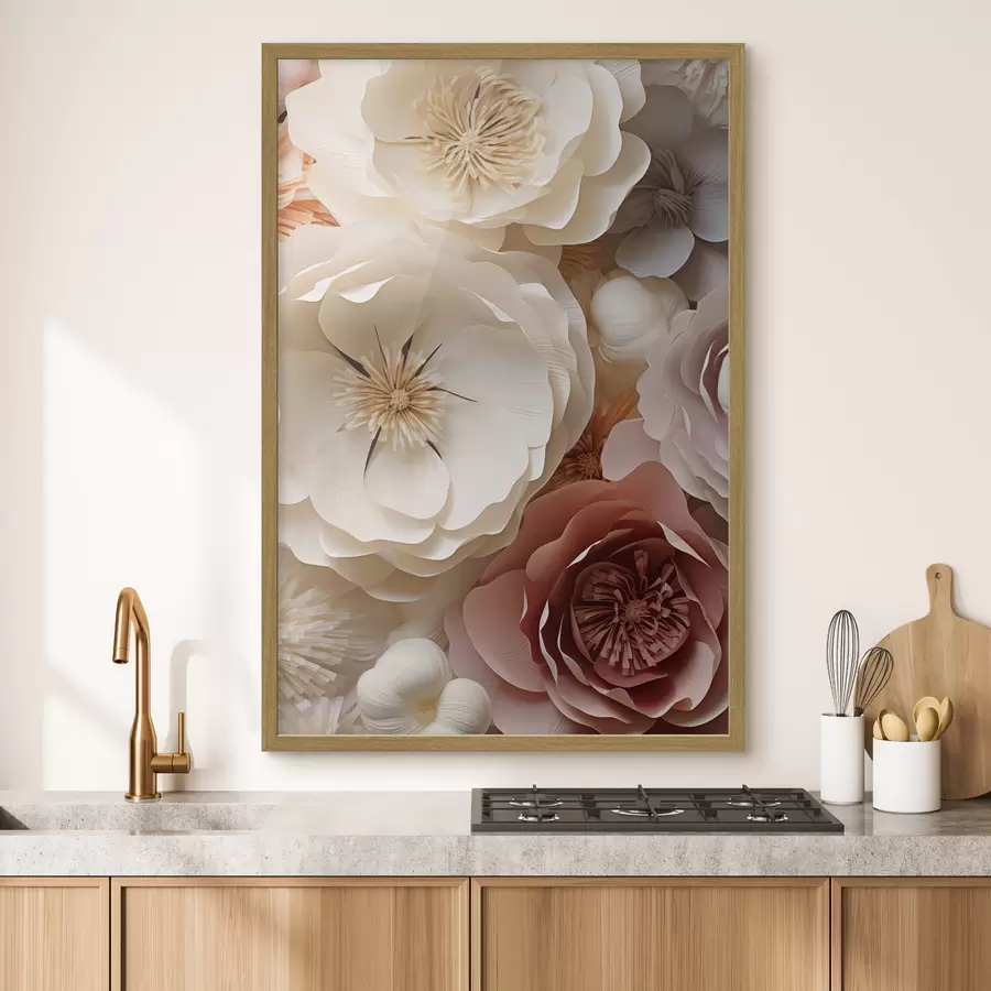 Fototapete Beigefarbene Rosen im modernen Stil f49374
