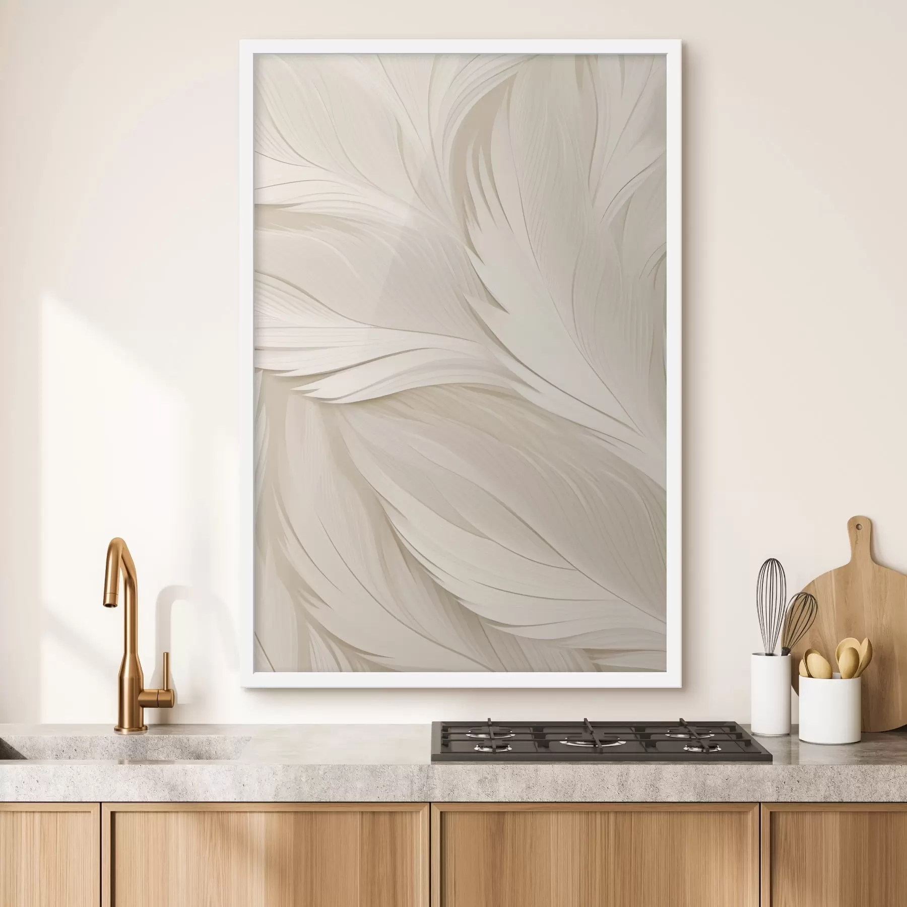 Fototapete Volumetrische Abstraktion – Beige Linien f49383