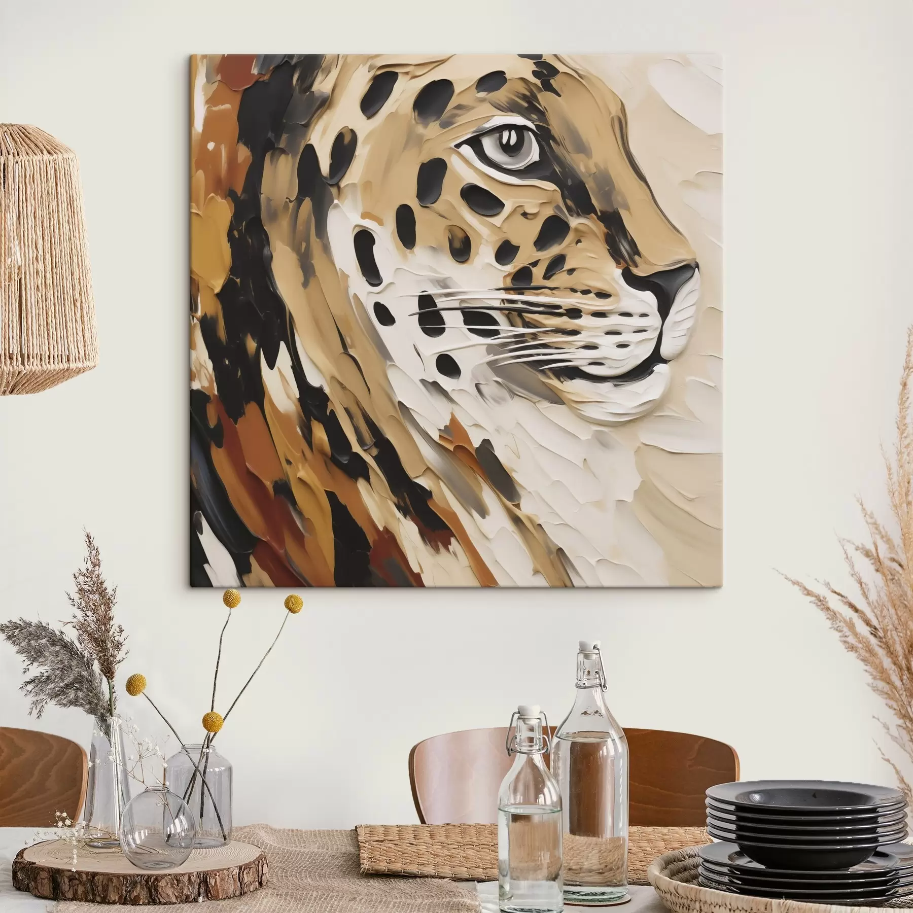 Fototapete Abstrakter Leopard, Nachbildung eines Gemäldes s49751