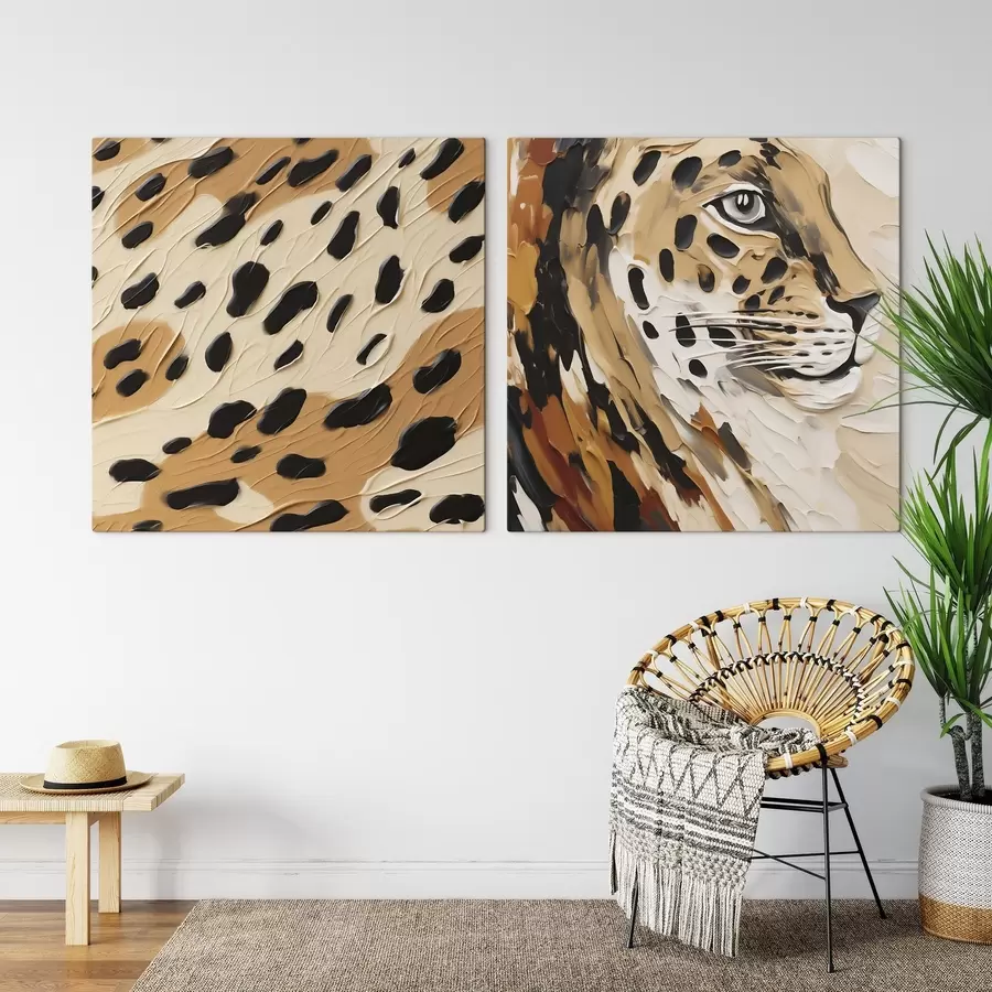Fototapete Abstrakter Leopard, Nachbildung eines Gemäldes m30669