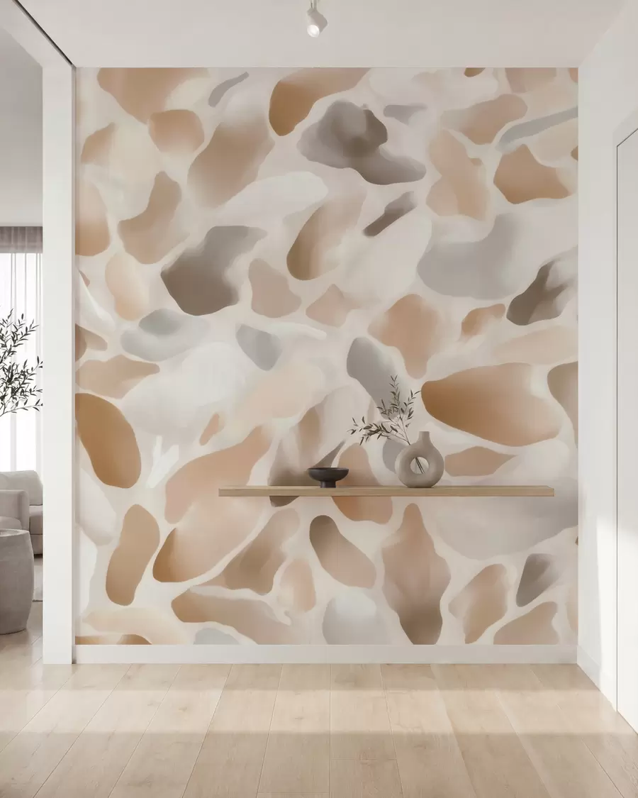 Fototapete Abstrakte, natürliche Terrazzo-Struktur in hellen Farbtönen w09933