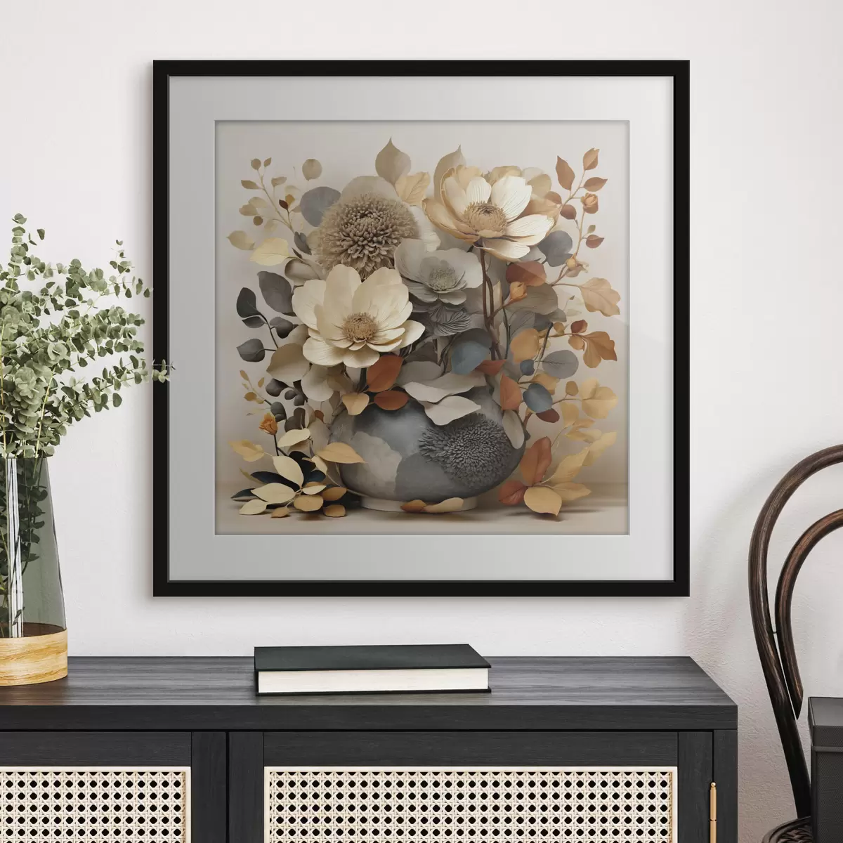 Poster Blumenarrangement in einer dekorativen Vase f49362