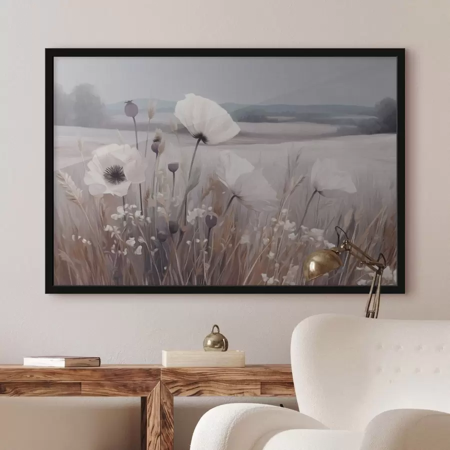 Fototapete Zarte Wildblumen in einer ruhigen Landschaft f49680