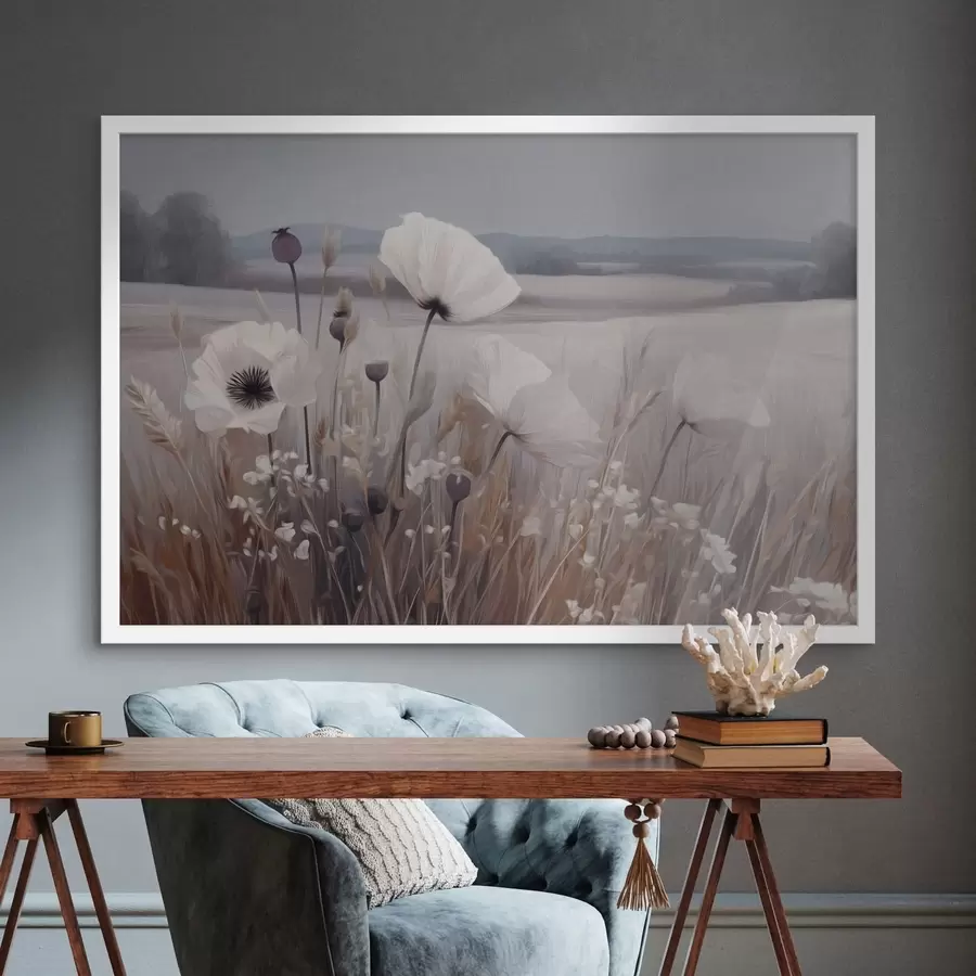 Fototapete Zarte Wildblumen in einer ruhigen Landschaft f49680