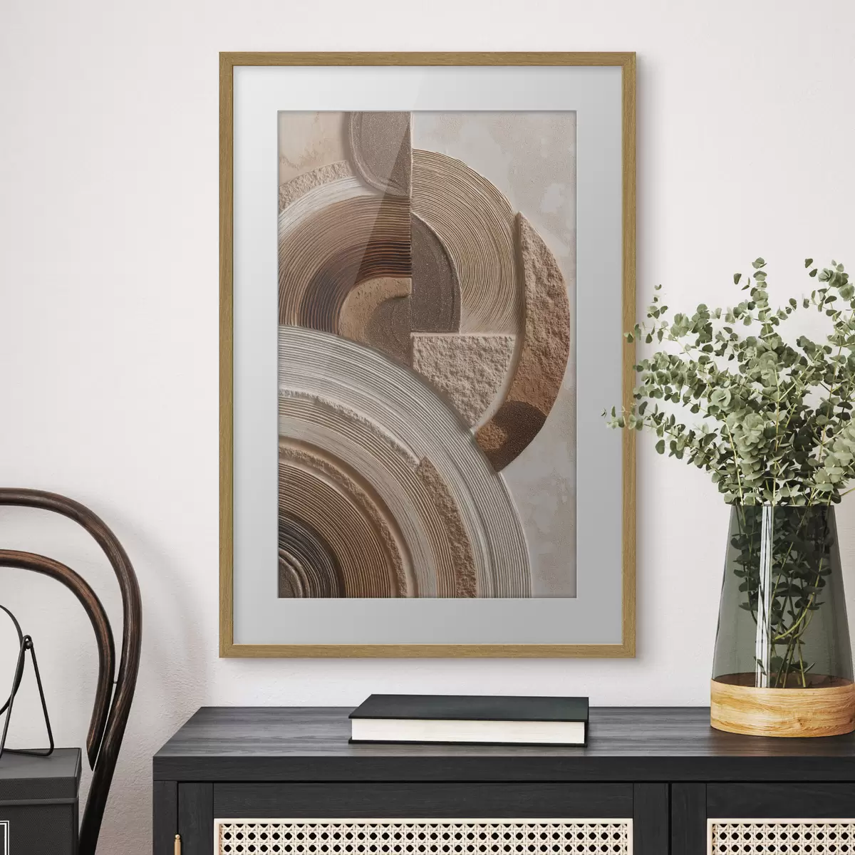Poster Abstrakte Kreise mit unterschiedlichen Texturen f49685