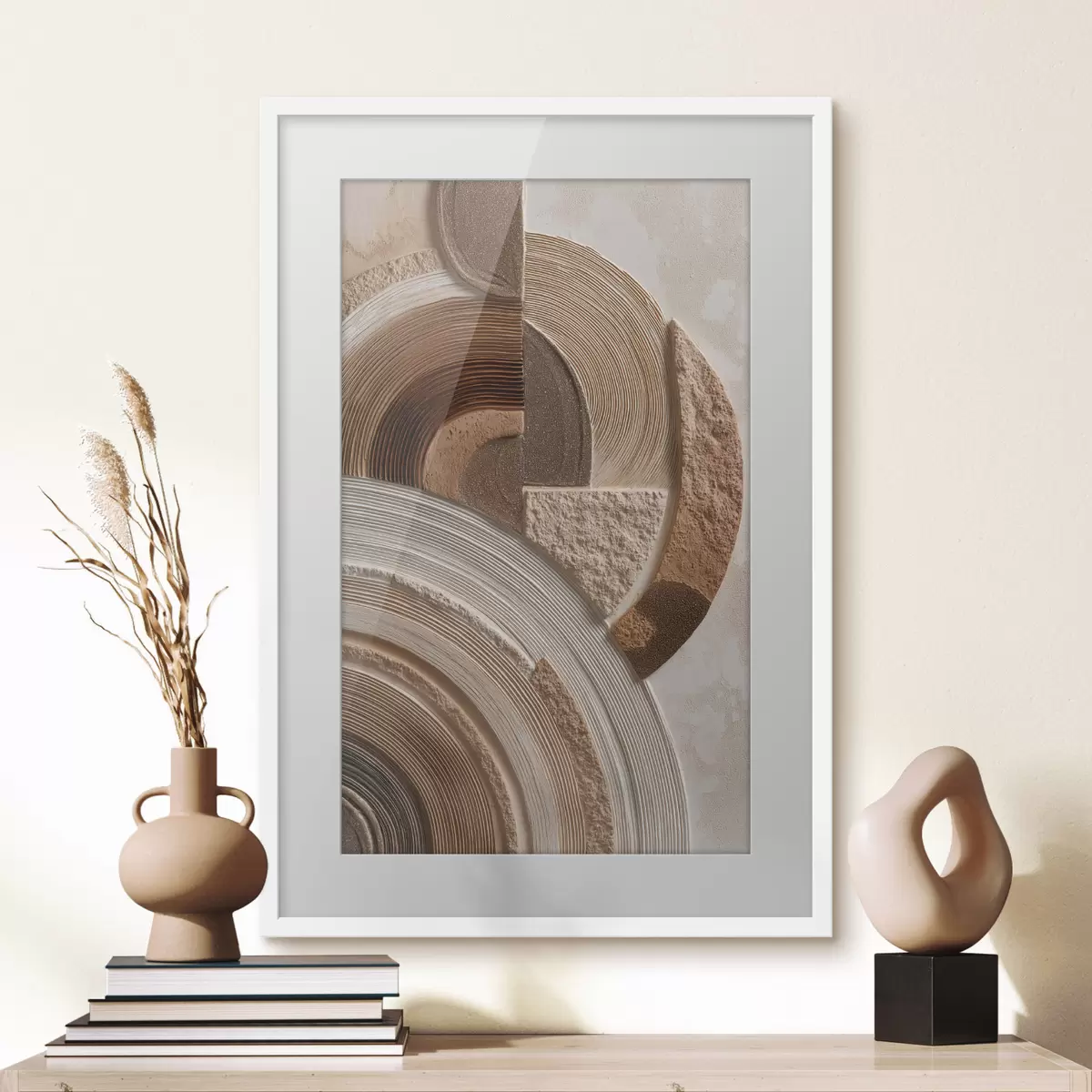 Poster Abstrakte Kreise mit unterschiedlichen Texturen f49685