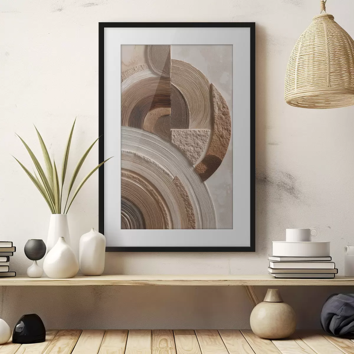 Poster Abstrakte Kreise mit unterschiedlichen Texturen f49685