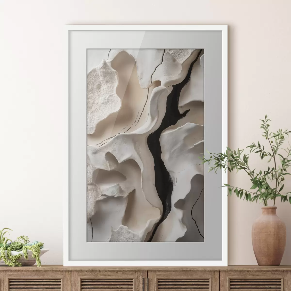 Poster Abstraktes Relief mit leichten, organischen Formen f49687
