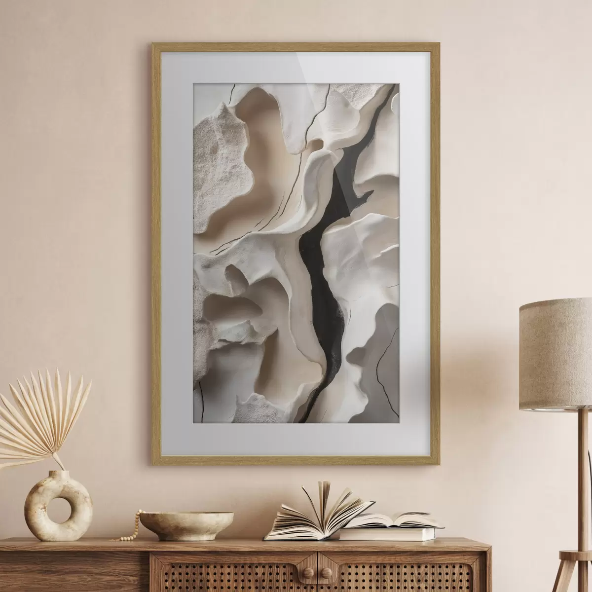 Poster Abstraktes Relief mit leichten, organischen Formen f49687