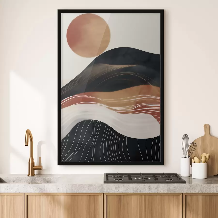 Fototapete Abstrakte Landschaft mit Sonne f49741