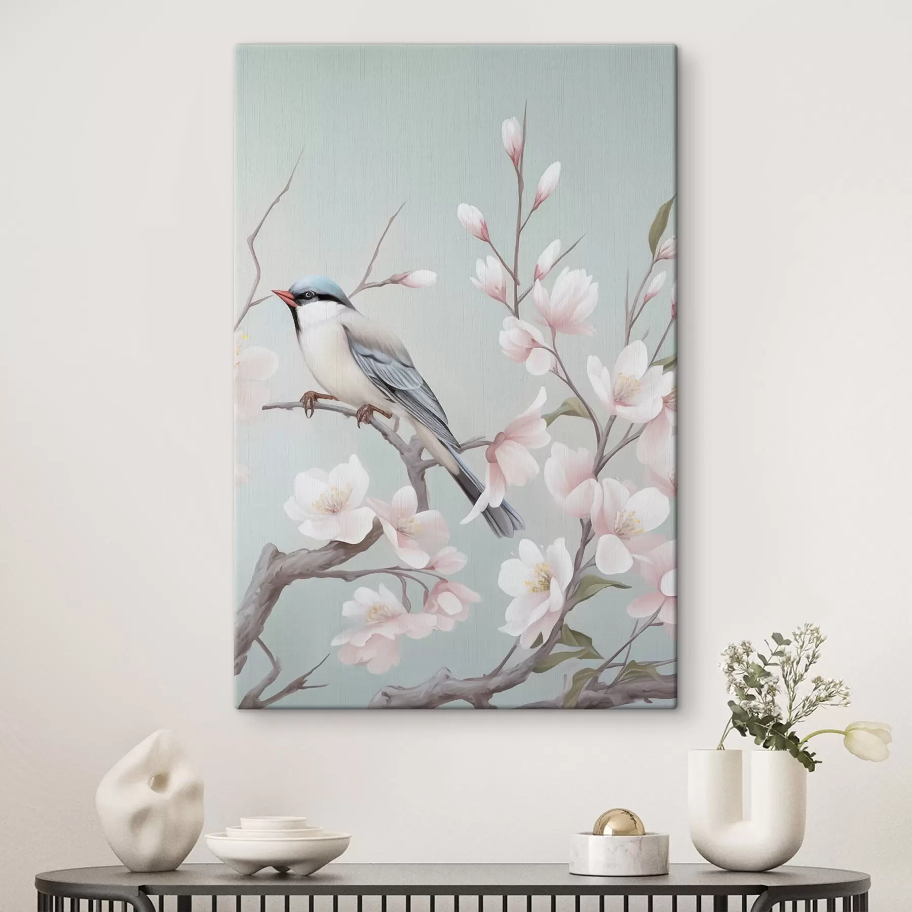 Fototapete Blühende Kirschblüten, Aquarell s49551