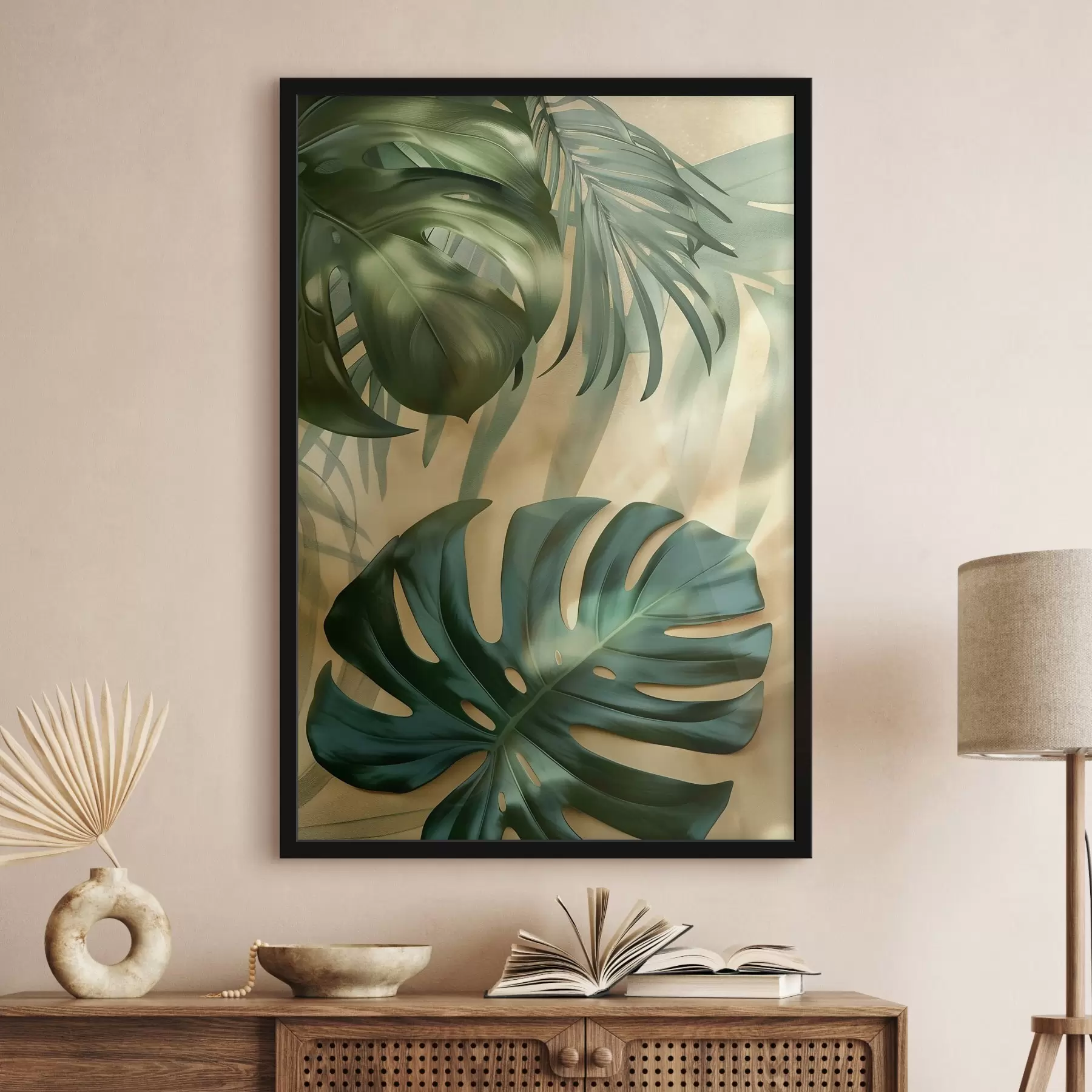 Fototapete Monstera und tropische Blätter f49552