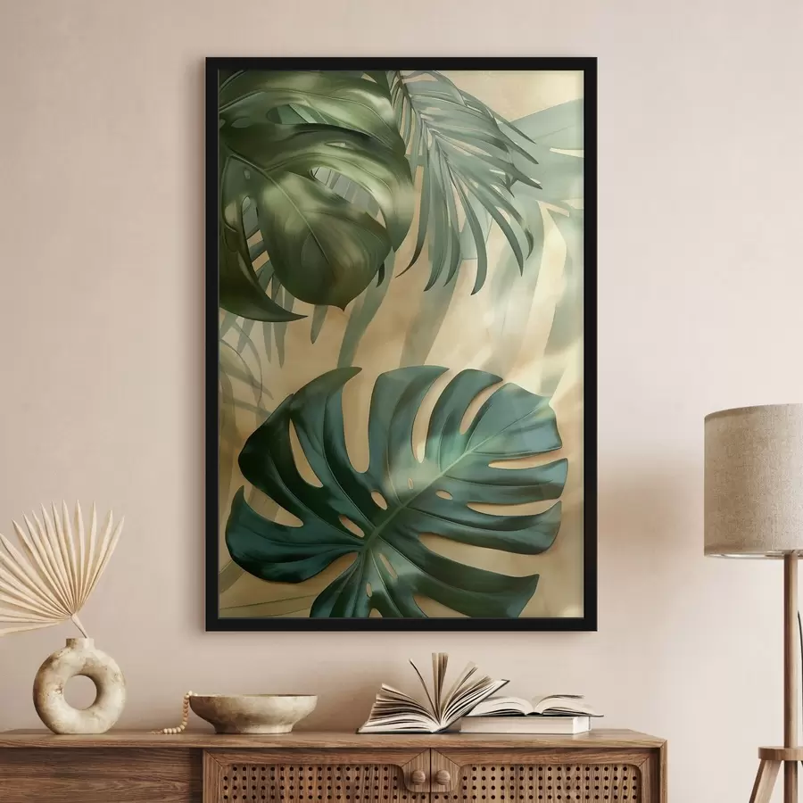 Fototapete Monstera und tropische Blätter f49552