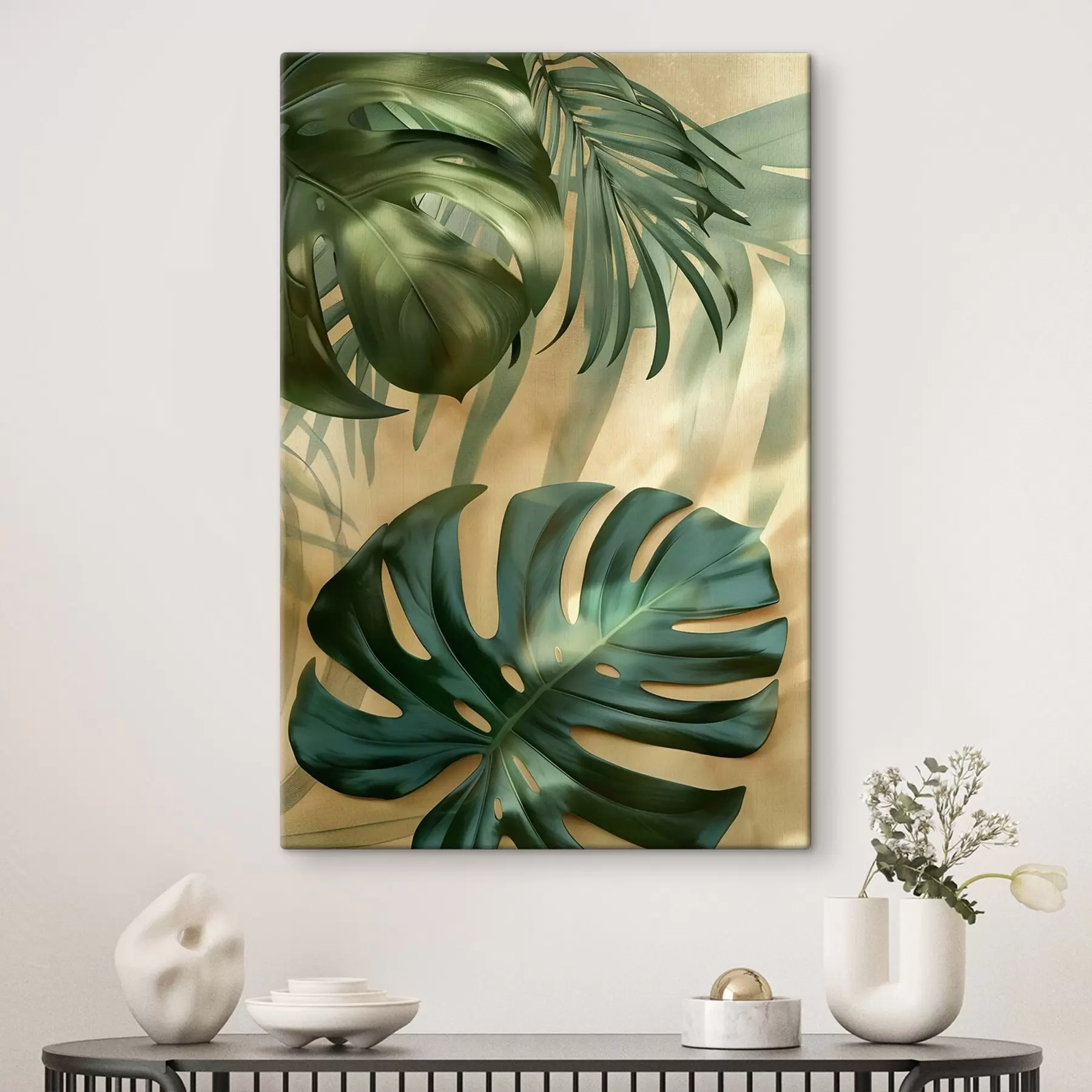 Fototapete Monstera und tropische Blätter s49552