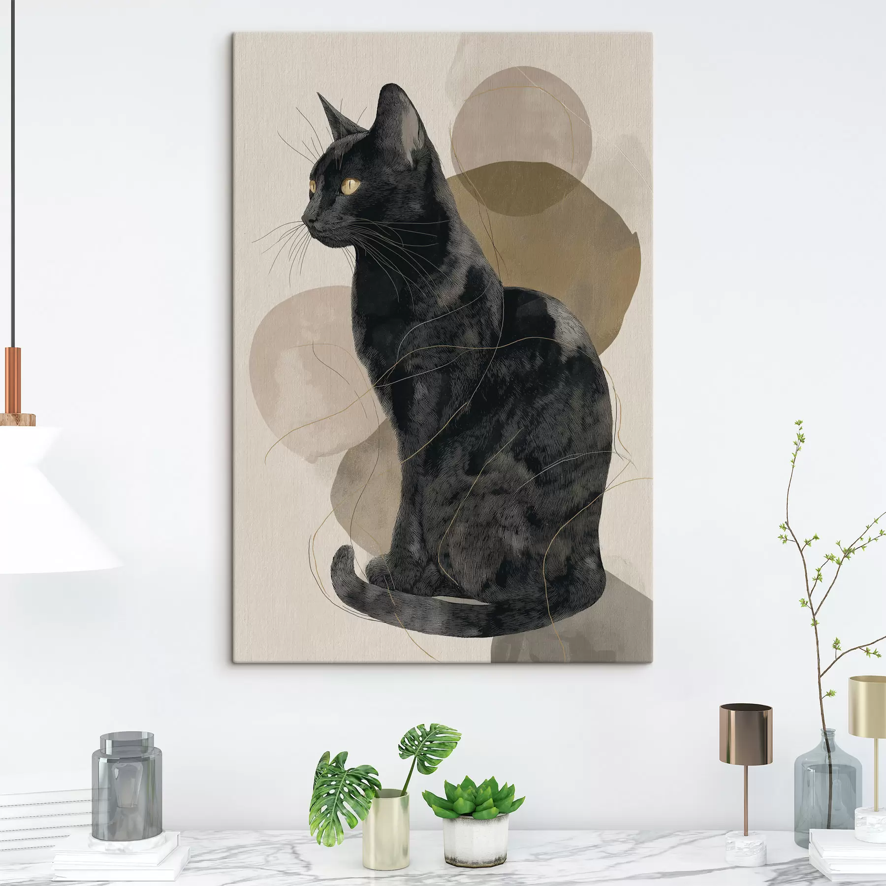 Fototapete Schwarze Katze s49838
