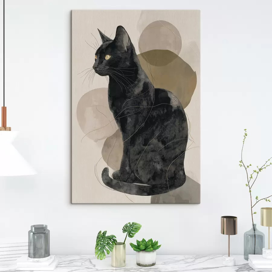 Fototapete Schwarze Katze s49838